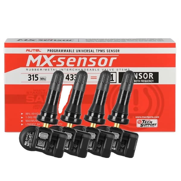 TPMS-sensor, 433MHZ & 315MHZ frekvens, 2in1 MX-sensorer, Gummi 4st