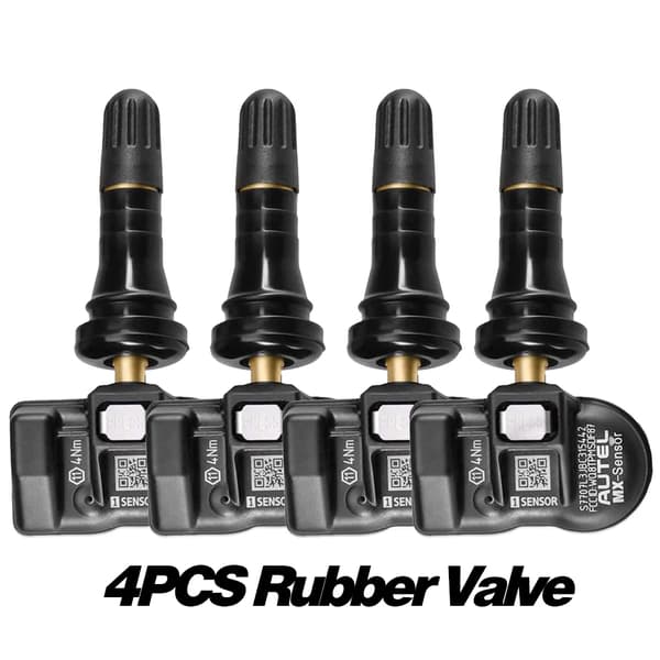 TPMS-sensor, 2-i-1 frekvens, klonbar och programmerbar., 4 st gummiventil