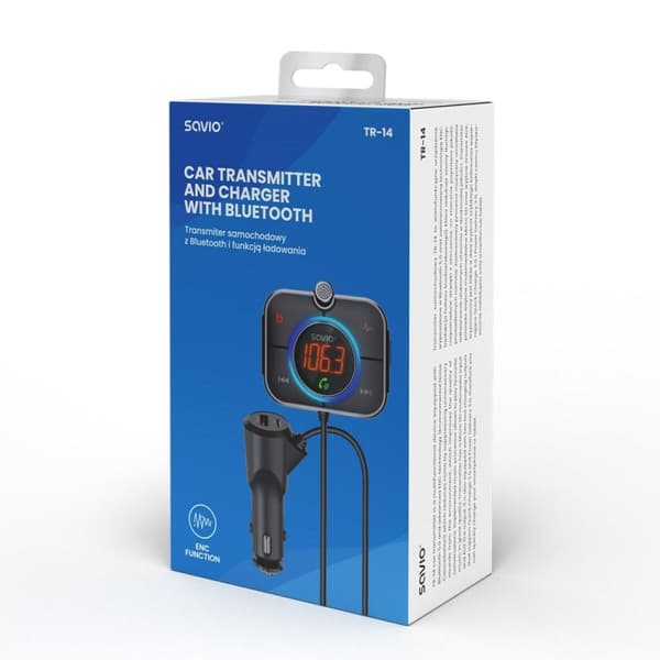 MP3-soitin ja FM-lähetin autoon Savio TR-14