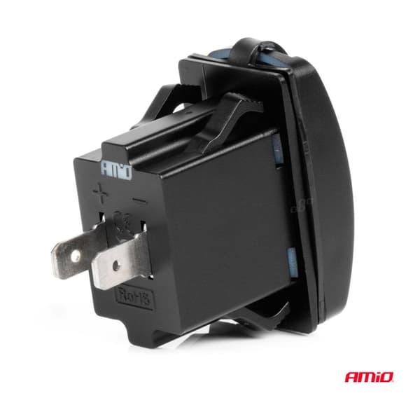 Laturi USB- ja USB-C-liitäntä 12/24V punainen