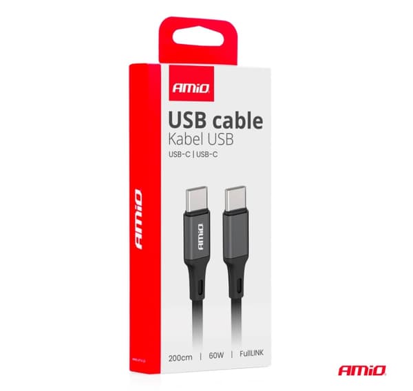 Kabel USB-C-USB-C 60W 200cm