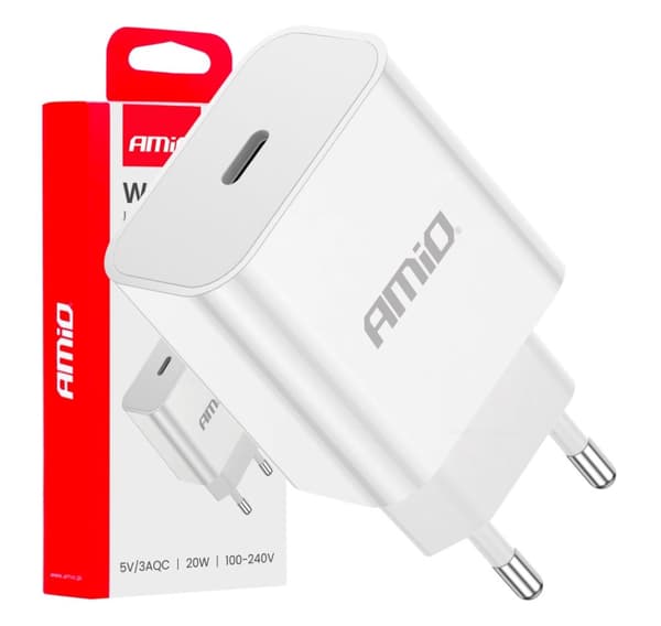 Laddare 1*USB-C 20W 230V snabbladdning