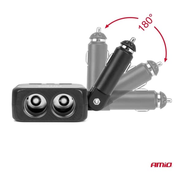Oplader med 2 USB-A-porte og 1 USB-C 12/24V