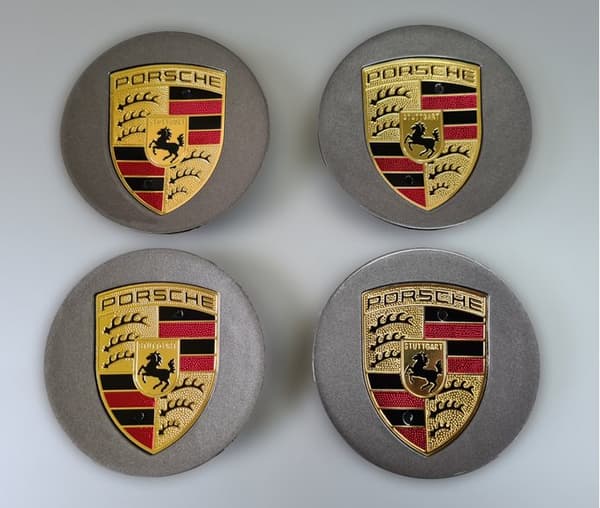 Porsche Wheel Centre Caps Badge Emblem 76mm Grey CDON