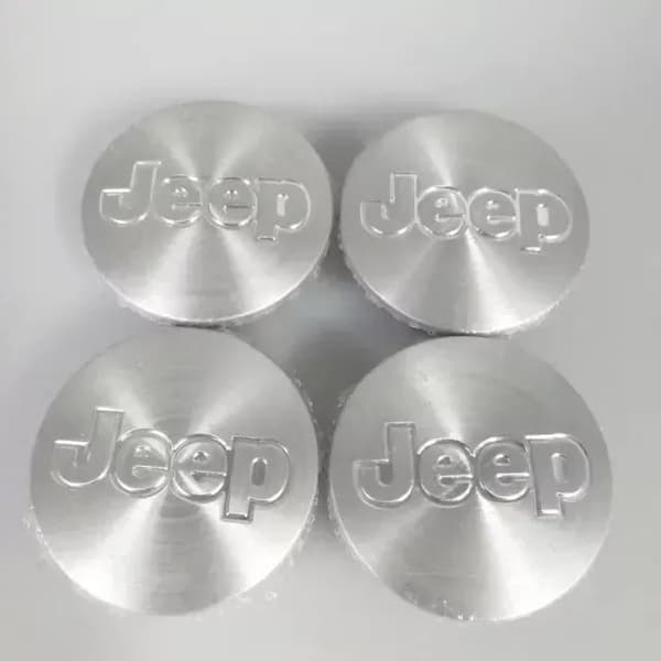 4 x Jeep Wrangler JL Compass Grand Cherokee Gloss silver Center Cap 56mm