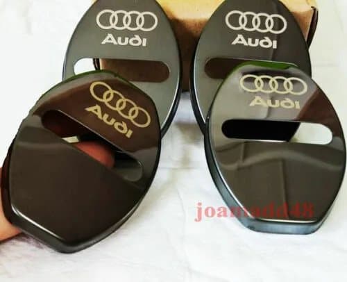 4x Black Audi oooo Car Door Lock Cover Alloy Buckle Badges Decals Emblems Audi