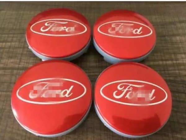 Ford Red Wheel Center Caps Hub Badges Emblem 54mm 4PCS