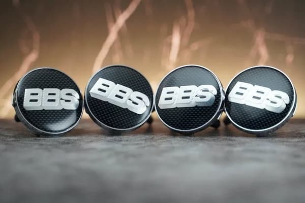BBS Black Carbon Wheel Center Caps Hub Badges Emblem 60mm 4PCS