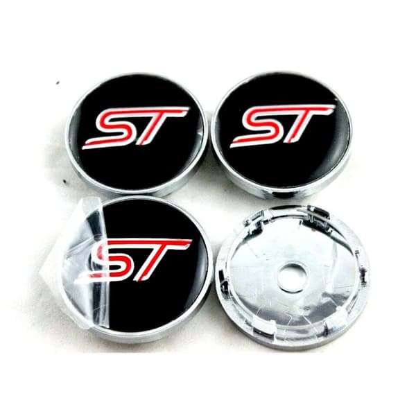 Black/Red/Silver Ford ST Wheel Center Caps Hub Badges 60mm 4 PCS For Fiesta Focus C-Max KA Kuga S-Max Mondeo
