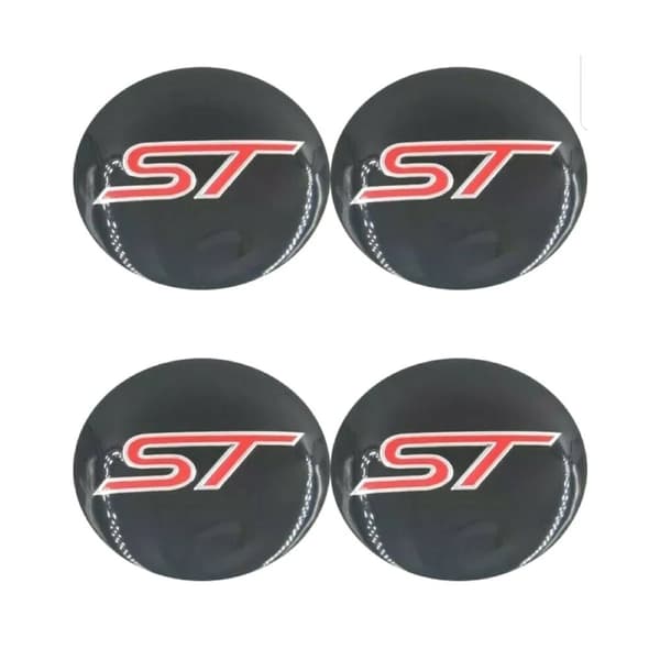 Black/Red/Silver Ford ST Wheel Center Caps Hub Badges 54mm 4 PCS For C-Max Galaxy Focus Mondeo Transit Ka Fiesta Kuga B-Max