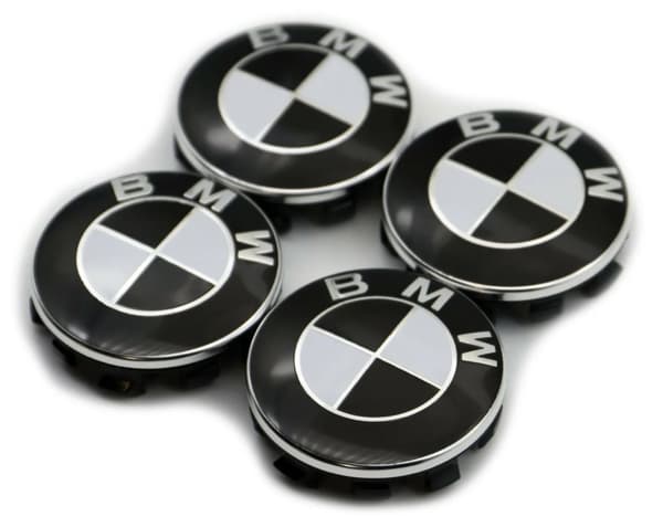 BMW Black & White Center Hub Alloy Wheel Caps 56mm Set Of 4 PCS