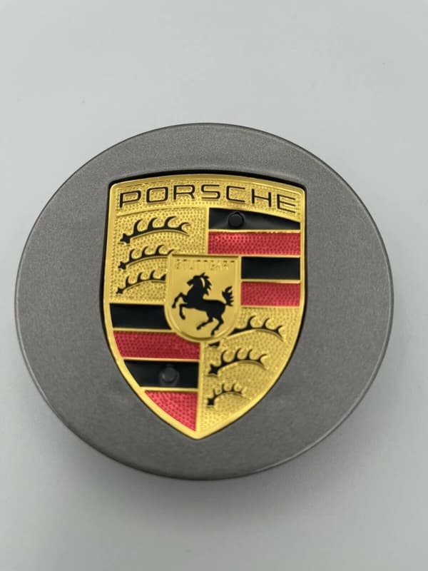 Grey Porsche Wheel Centre Caps Badge Emblem 1pcs