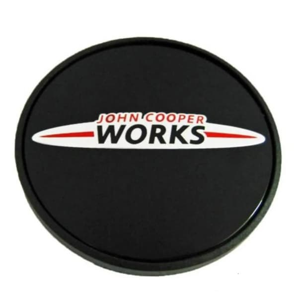 Black John Cooper Works Mini Cooper Wheel Center Cap Hub Badge 54mm 1 PCS For Clubman Clubvan Countryman Paceman Roadster