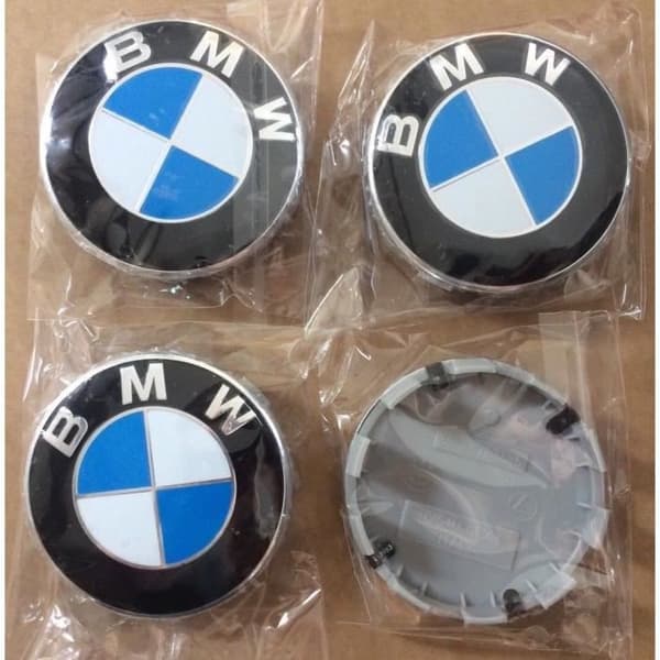 Navkapslar Hjulcenterkåpor Blå och vit logotyp för BMW 4 x 68mm