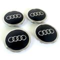 Miniatyrbild 4 av 4: juxinchang - 4x Audi Wheel Hub Cover 69mm Svart emblem logotyp