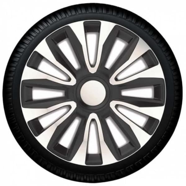 Set av kapslar - AUTO STYLE - Avalone - 16 tum - Svart/Silver - Set om 4