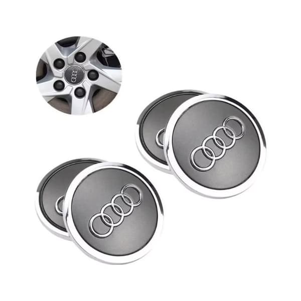 Cache Moyeu - Audi - 69mm - Grå - Centrumhjulslogo - Lätt att Installera