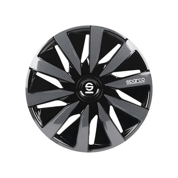 Navkapslar - SPARCO - Lazio - 16 tum - Svart och grå - Set med 4