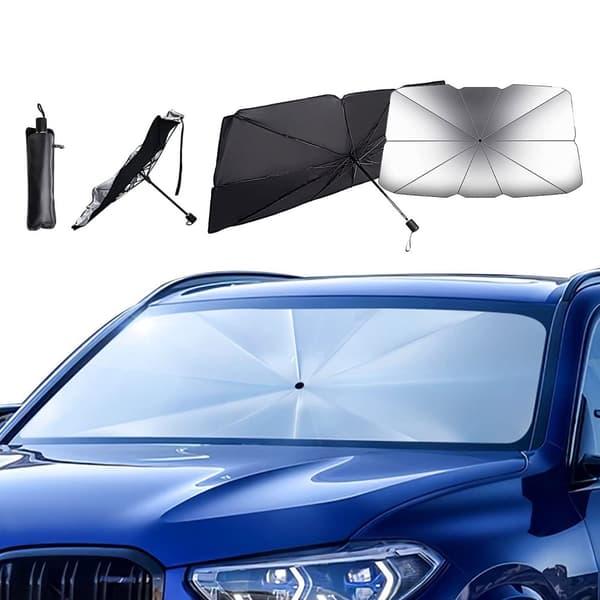 INF Solskærm til forrude / sammenklappelig forrude paraply til bil  145×79 cm