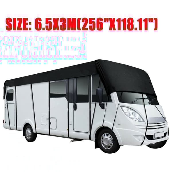 210D Husvagns- och husvagnstakskydd - 650*300 cm Husvagnsöverdrag - Svart