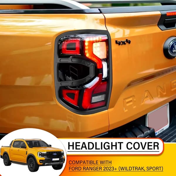 Ford Ranger Wildtrak Bakljus Skydd, Mattsvart, Dekorativa Bakre Lampskydd, xlt xls xl
