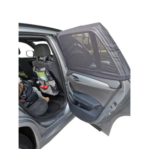 TINEO Solskærm til Babybil - 2 Sokkebetræk - 80% Skygge - Varmebeskyttelse - UV - Universal - 50x80cm-80x110cm Sort