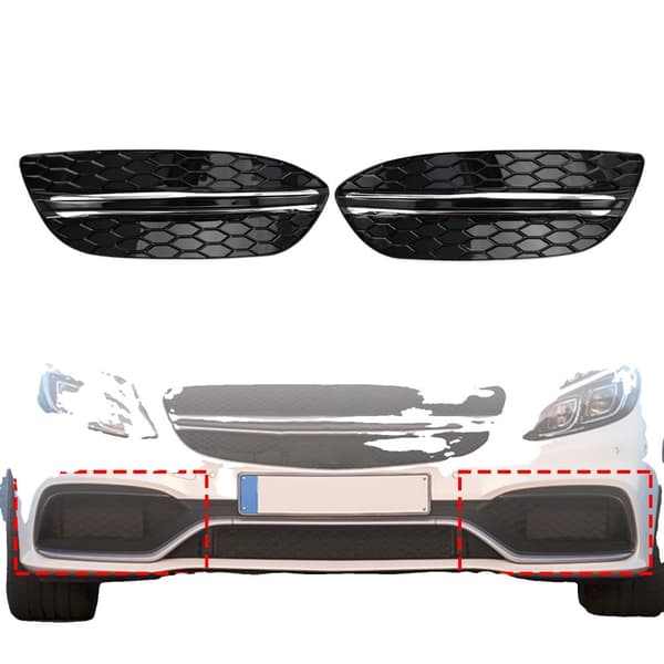 Fog Light Cover, Direkte Erstatning, Højkvalitets ABS Materiale, Kompatibel med MERCEDES BENZ C-KLASSE W205
