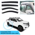 Pikkukuva 2 / 2: Nissan Navara NP300 ikkunavisiirit, 2014-2020, savunmustaa ABS-muovia,2014-2020