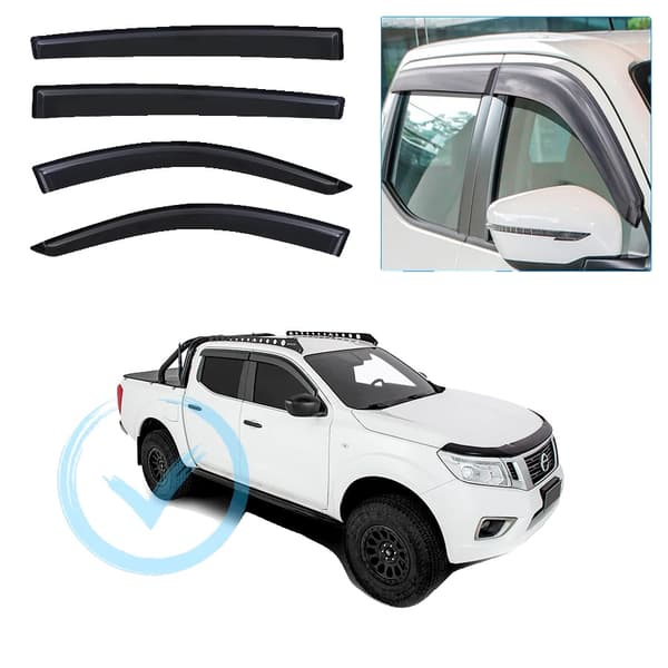 Nissan Navara NP300 ikkunavisiirit, 2014-2020, savunmustaa ABS-muovia,2014-2020