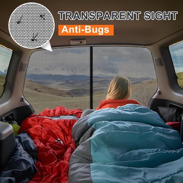 Lollanda magnetisk myggenet til bagagerum til ventilation og beskyttelse mod insekter ved camping, fiskeri og meget mere