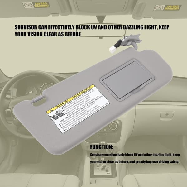 Grå UV-blokerende solskærm Assy 852013K010QD Erstatning for Hyundai Sonata 2006-2008 (højre)