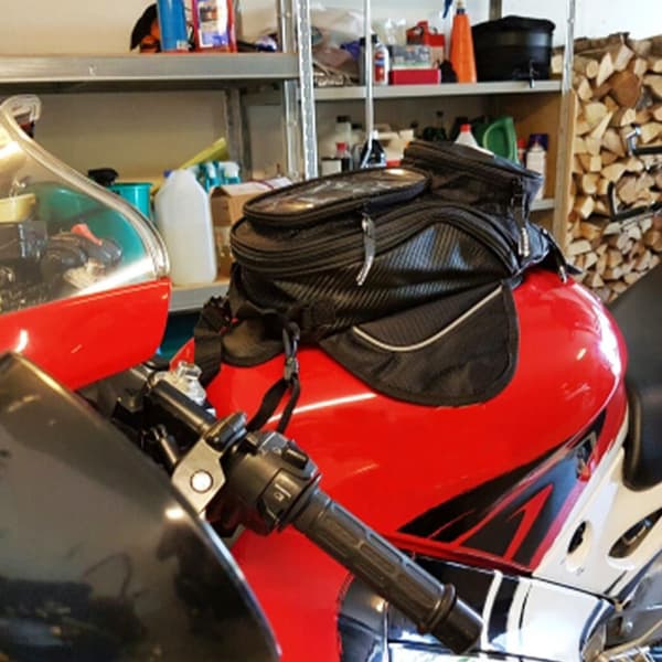 Motorcykel tanktaske, vandtæt sadeltaske, stor gennemsigtig vinduesrygsæk