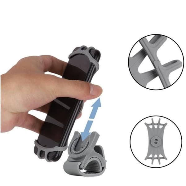 Swivel Cykelhållare Silikon med Replaceable Head - Svart