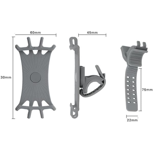 Swivel Cykelhållare Silikon med Replaceable Head - Svart