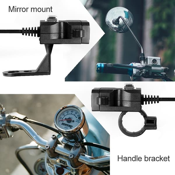 Vandtæt dobbelt USB-port til motorcykel 5V 1A/2.1A