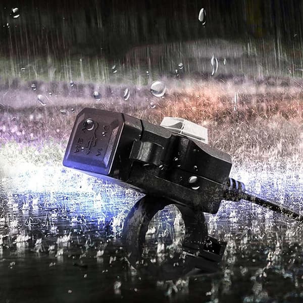 Vandtæt dobbelt USB-port til motorcykel 5V 1A/2.1A