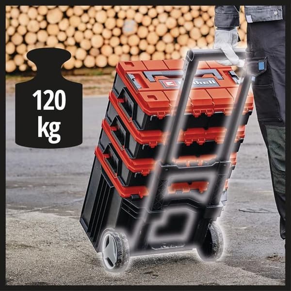Einhell Tour de coffrets de rangement E-Case Tower (max 120 kg, för modulär förvaring av känslig utrustning)