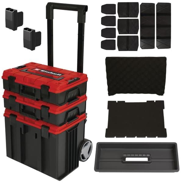 Einhell Tour de coffrets de rangement E-Case Tower (max 120 kg, för modulär förvaring av känslig utrustning)