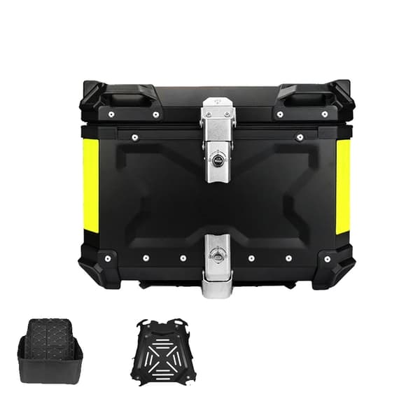 CNC Aluminium Motorcykelhjelme Opbevaringsboks, Vandtæt, Aftagelig,55L X sort