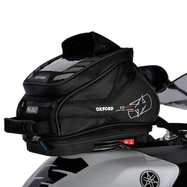 Tankväska OXFORD Q4R - svart - Motorcykel - Vit