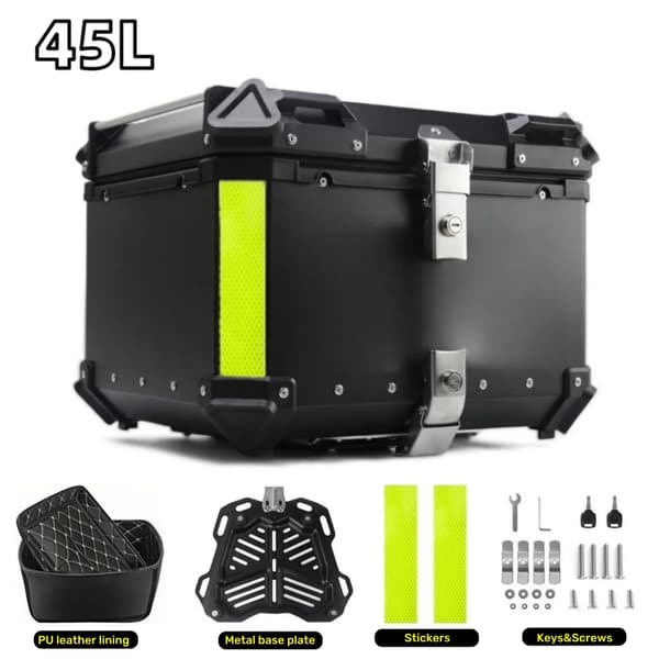 Motorcykel Bagagerum, 45L Kapacitet, Holdbart Aluminiumlegering,SORT-45L