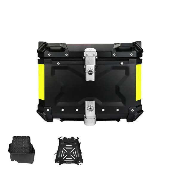 CNC Aluminium Motorcykelhjelme Opbevaringsboks, Vandtæt, Aftagelig,45L X sort