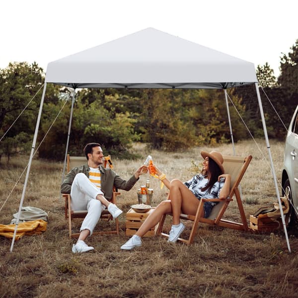 Pop-up telt, 304x304x232-260 cm, Hvid