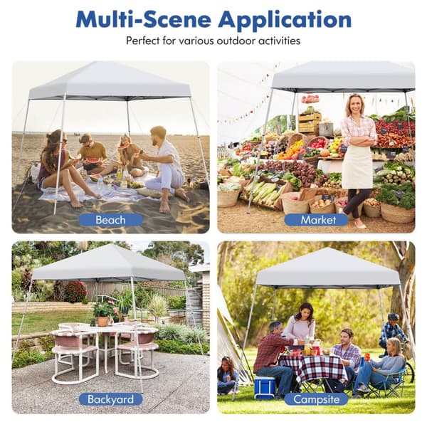 Pop-up telt, 304x304x232-260 cm, Hvid