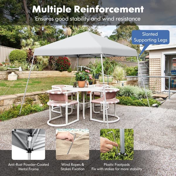 Pop-up telt, 304x304x232-260 cm, Hvid