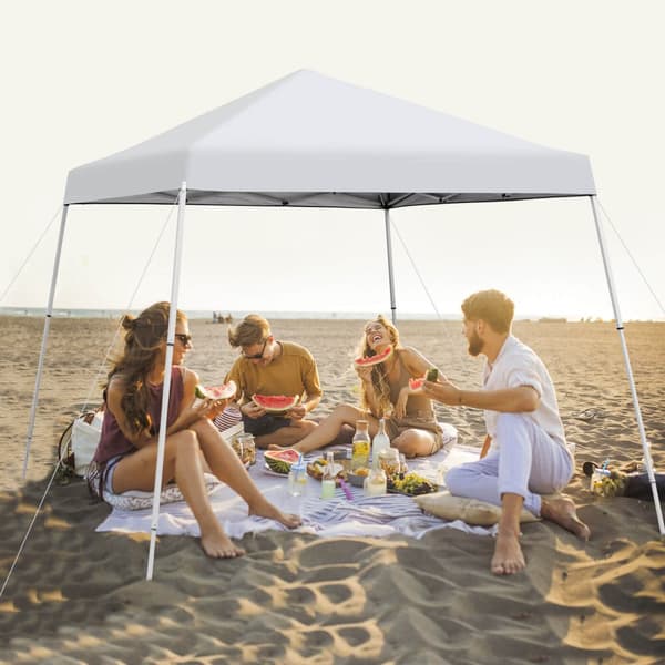 Pop-up telt, 304x304x232-260 cm, Hvid