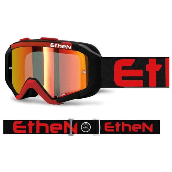 Ethen 05r Moottoripyörälasit Musta Mirror Red/CAT3