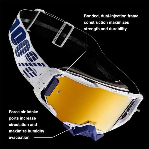 100percent Armega Offroad-glasögon Blå Mirro Blue/CAT2