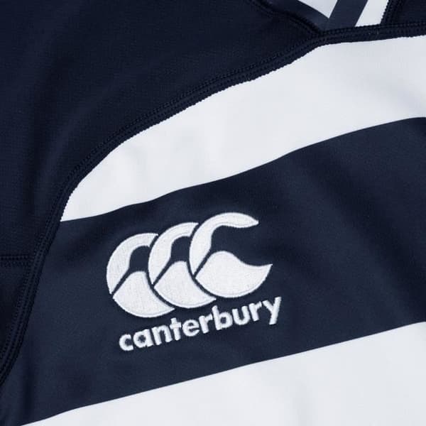 Canterbury Vapodri Evader randig tröja för dam - marinblå/vit - M