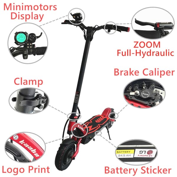 Kaabo Mantis10 PRO+ KickScooter 60V 18.2AH 24.5AH 2000W Electric Scooter Brand Battery Hoverboard
